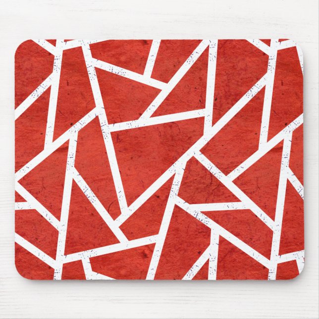 Tapis De Souris Motif en mosaïque rouge et blanche (Devant)