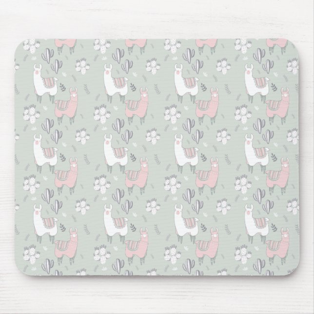 Tapis De Souris Motif en pastel de lama (Devant)