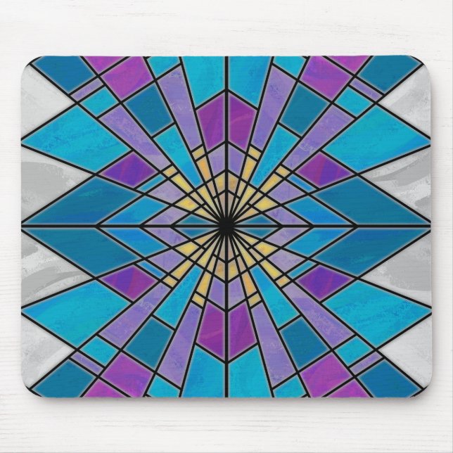 Tapis De Souris Motif en verre bleu et violet (Devant)