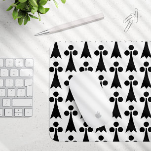 Tapis De Souris Motif Ermine, Motif médiéval, noir sur blanc