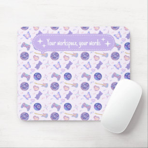 Tapis De Souris Motif esthétique lavande pastel personnalisé y2k