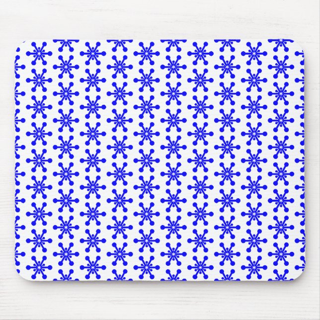 Tapis De Souris Motif étoile - Bleu sur blanc (Devant)