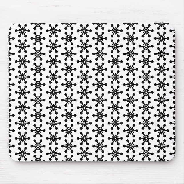 Tapis De Souris Motif étoile - noir sur blanc (Devant)