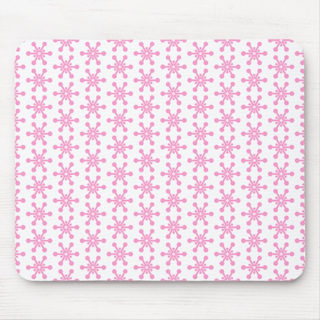 Tapis De Souris Motif étoile - rose sur blanc (Devant)