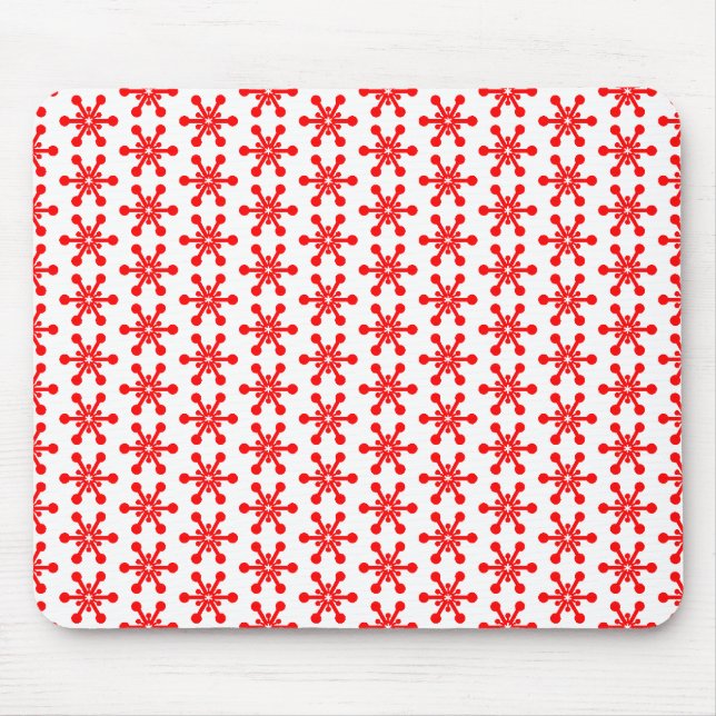 Tapis De Souris Motif étoile - Rouge sur blanc (Devant)