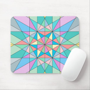 Tapis De Souris Motif étoile triangle mosaïque pastel rétro coloré