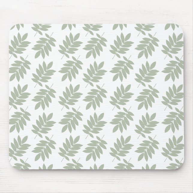 Tapis De Souris Motif Feuille de Sureau Vert+Blanc (Devant)