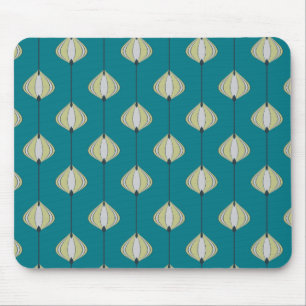 Tapis De Souris motif feuille en bleu