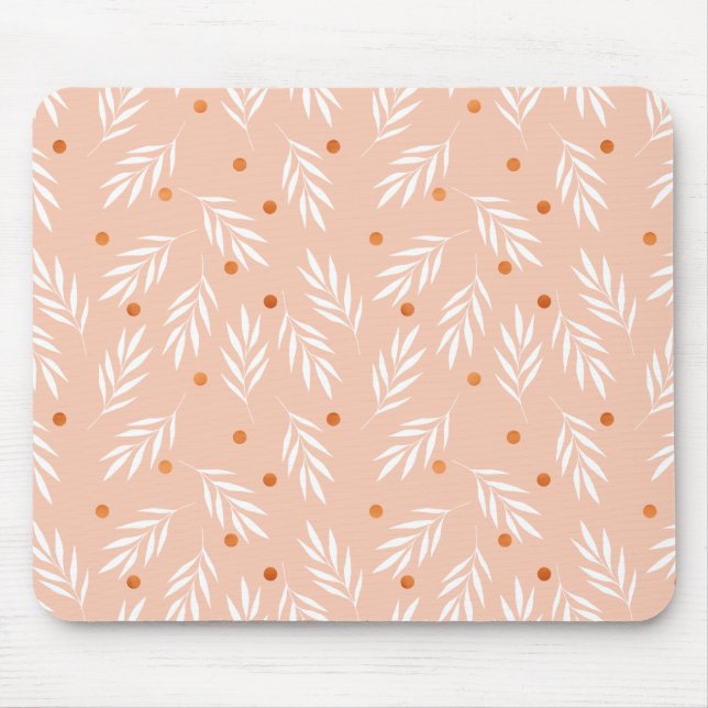 Tapis De Souris Motif Feuille moderne Apricot rose (Devant)