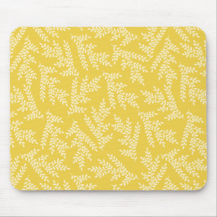 Tapis De Souris Motif Feuille moderne de moutarde jaune