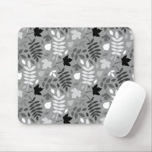 Tapis De Souris Motif Feuille tombé Monochrome sur Grey