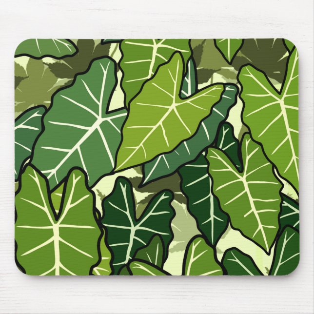 Tapis De Souris Motif Feuille vert (Devant)