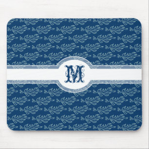 Tapis De Souris Motif feuillu élégant d'arts et de métiers de