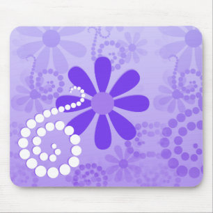 Tapis De Souris Motif Fleur Rétro Fille Purple Daisy