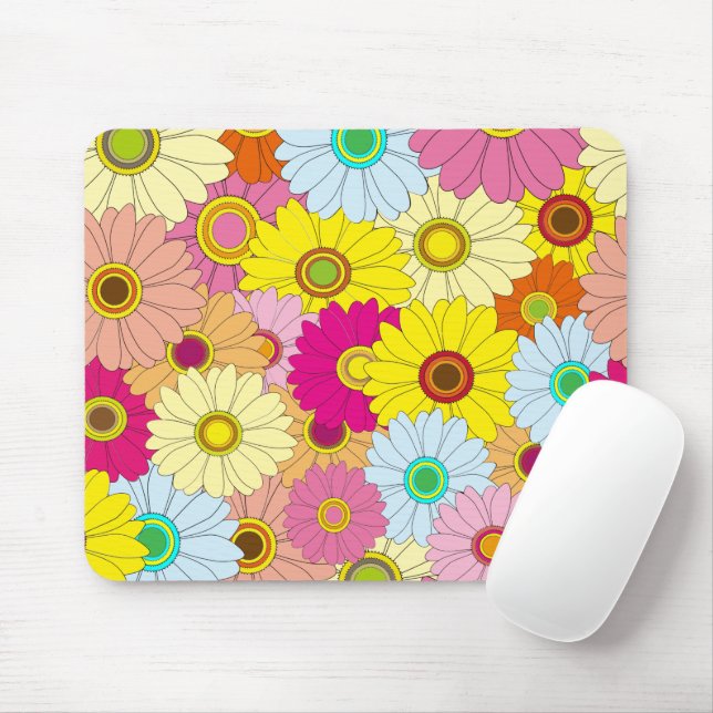 Tapis De Souris motif floral (Avec souris)