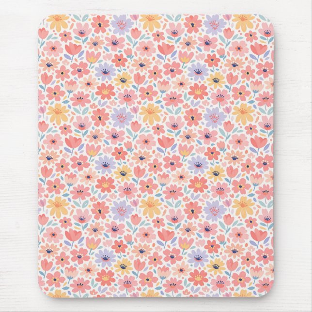 Tapis De Souris Motif floral abstrait moderne (Devant)