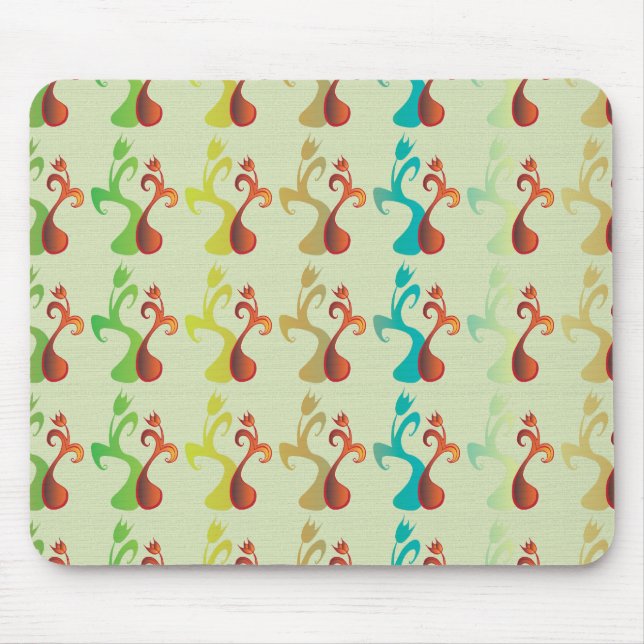 Tapis De Souris Motif floral abstrait moderne multicolore de tulip (Devant)