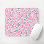 Tapis De Souris Motif floral Boho rose<br><div class="desc">Boho et mousepad rustique avec illustration dessinée à la main de fleurs de style moderne du milieu du siècle en rose.</div>
