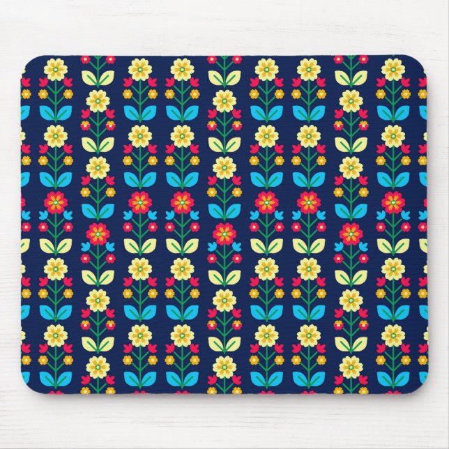 Tapis De Souris Motif floral coloré (Devant)