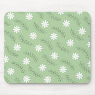 Tapis De Souris Motif floral de fleurs tropicales vert sauge vinta