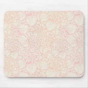 Tapis De Souris Motif floral de pivoine rose