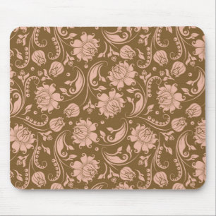 Tapis De Souris Motif floral de rose et de brun