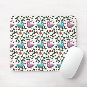 Tapis De Souris Motif floral d'oiseaux mignons