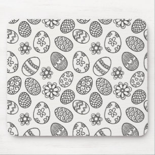 Tapis De Souris Motif floral élégant Mousepad d'oeufs de pâques