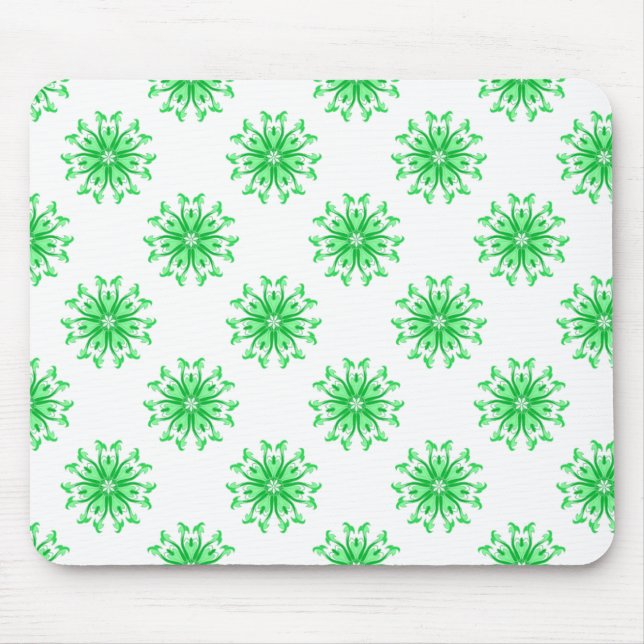 Tapis De Souris Motif floral frais vert (Devant)
