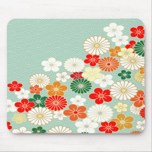 Tapis De Souris Motif floral japonais élégant Mousepad