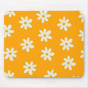 Tapis De Souris Motif floral jaune rétro simple