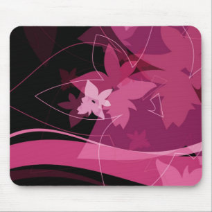 Tapis De Souris Motif floral magenta