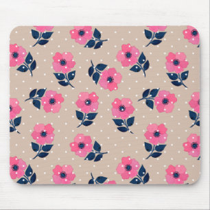 Tapis De Souris Motif Floral rose beige