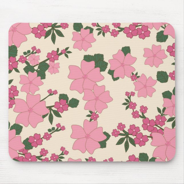 Tapis De Souris Motif floral rose clair (Devant)
