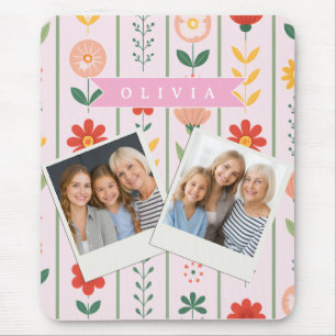 Tapis De Souris Motif floral scandinave folklorique personnalisé