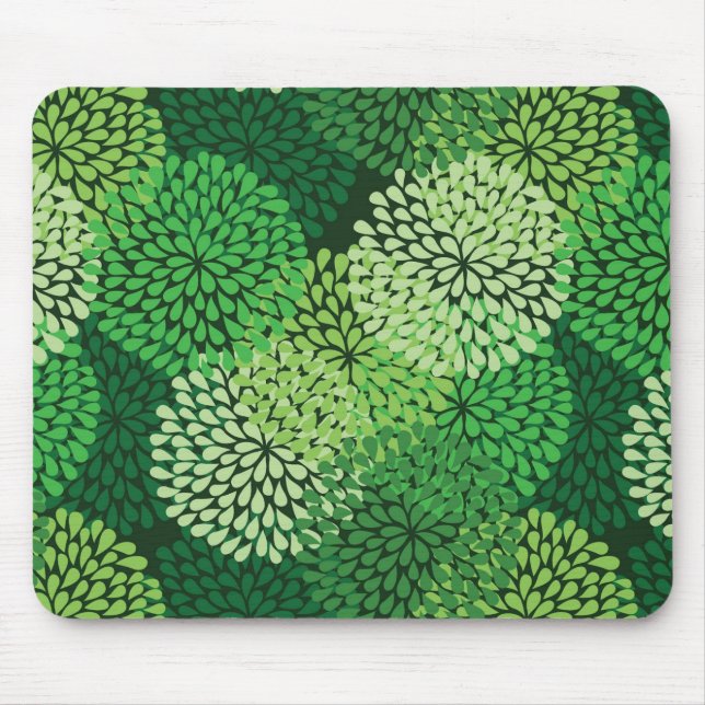 Tapis De Souris Motif floral vert (Devant)