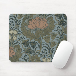 Tapis De Souris Motif floral victorien antique terre cuite sauge