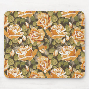 Tapis De Souris Motif floral vintage des roses jaunes