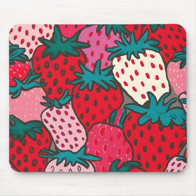 Tapis De Souris Motif Fraise (Devant)