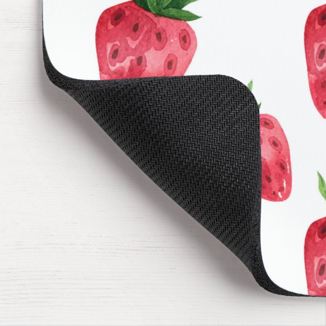 Tapis De Souris Motif Fraises Rouges (Coin)