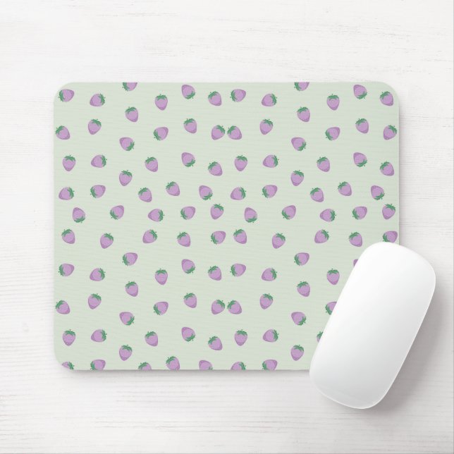 Tapis De Souris Motif Fraises Violettes (Avec souris)