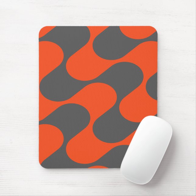 Tapis De Souris Motif Géométrique Abstrait Orange Et Gris Moderne (Avec souris)