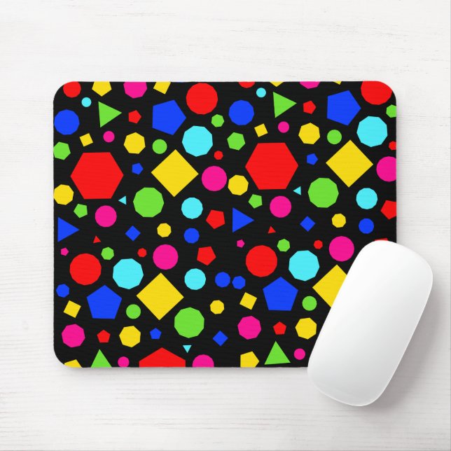 Tapis De Souris Motif géométrique coloré (Avec souris)