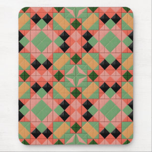 Tapis De Souris Motif Géométrique Coloré Avec Carré Symétrique
