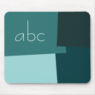 Tapis De Souris Motif géométrique couleur rétro moderne Monogramme