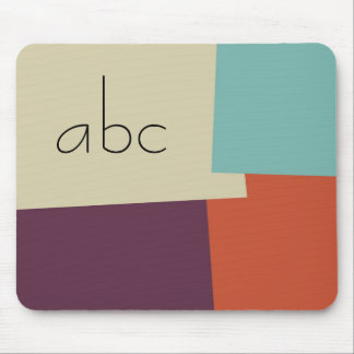 Tapis De Souris Motif géométrique couleur rétro moderne Monogramme
