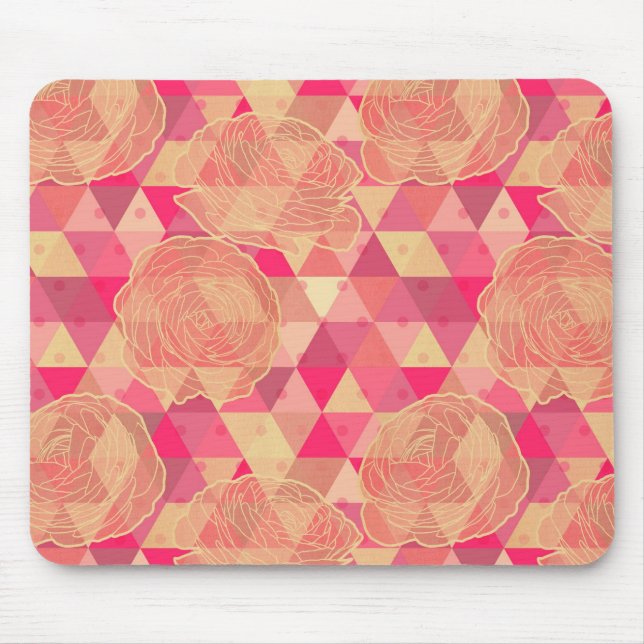 Tapis De Souris Motif géométrique de fleur (Devant)