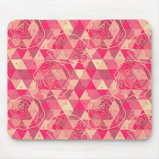 Tapis De Souris motif géométrique de fleurs (Devant)