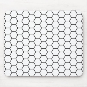 Tapis De Souris Motif géométrique d'hexagone noir et blanc