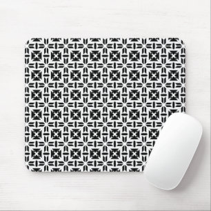 Tapis De Souris Motif géométrique élégant noir et blanc